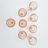Set of 8 pink glasses