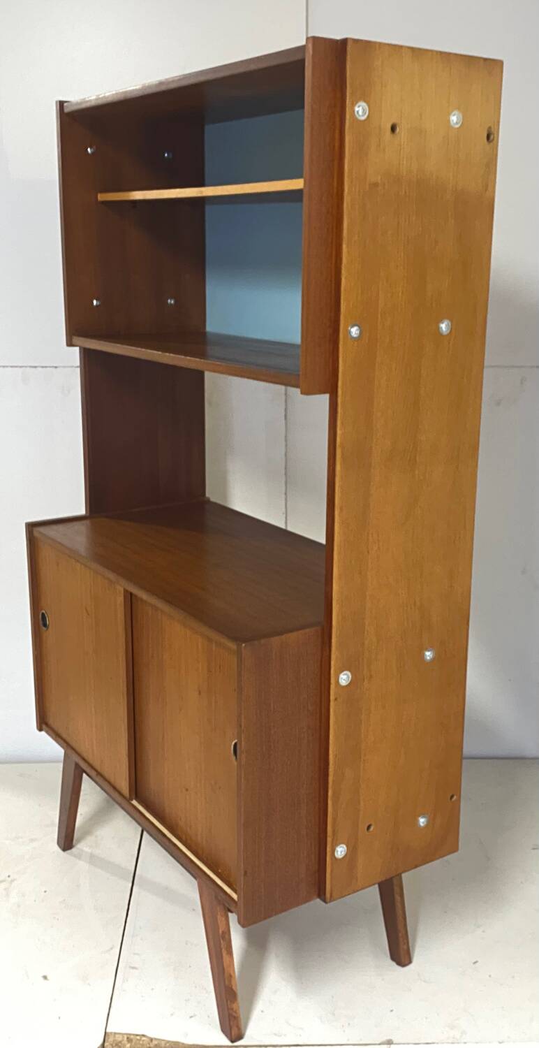 Vintage bookcase with compass feet from the 60s