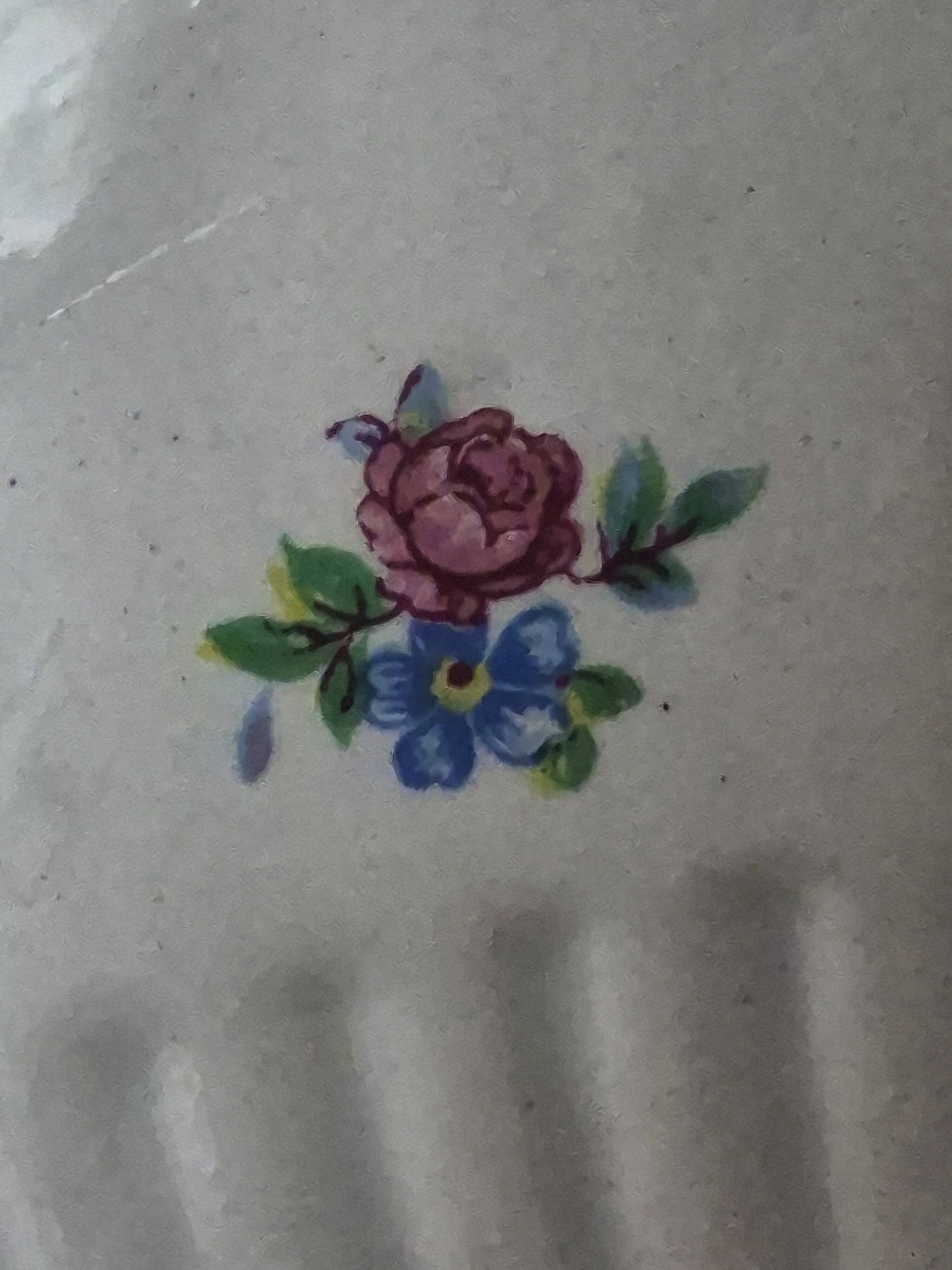 Covered sugar bowl half-porcelain Lunéville Keller and Guerin A587