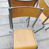 Set of three vintage school chairs