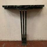 Art Deco console in wrought iron hammered XX century