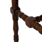 Tabouret vintage table d'appoint design brutaliste années 60 chêne foncé