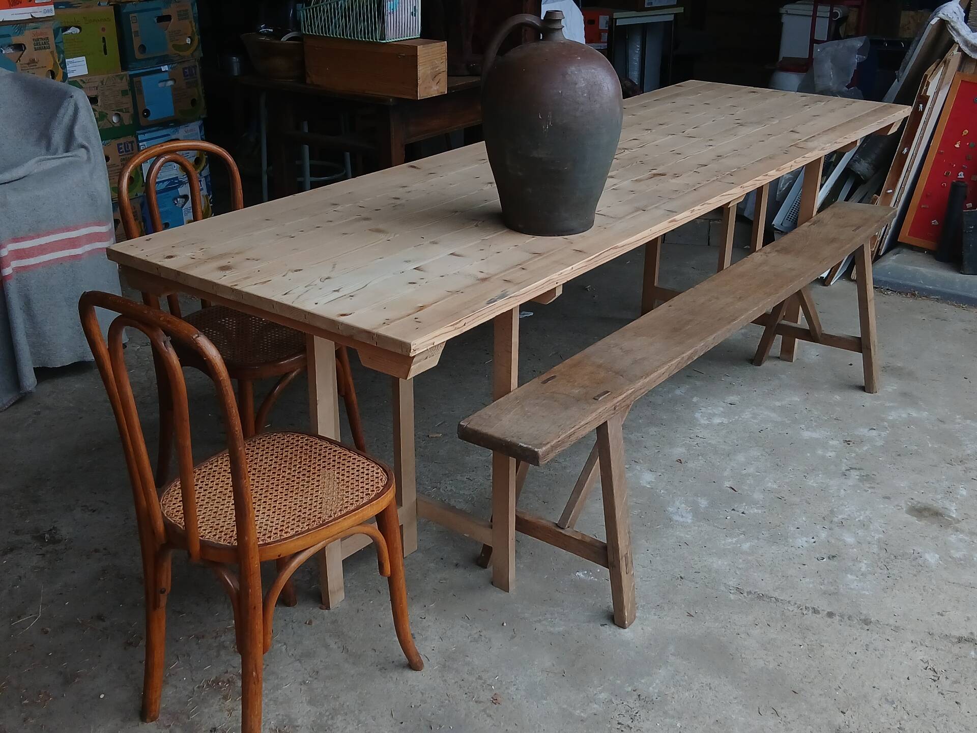 Table de ferme pliante 250 cm, 8/10 personnes