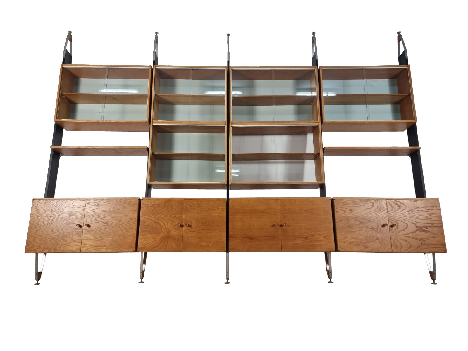 Unité murale modulaire vintage par Jitona, années 1960, ensemble de 4