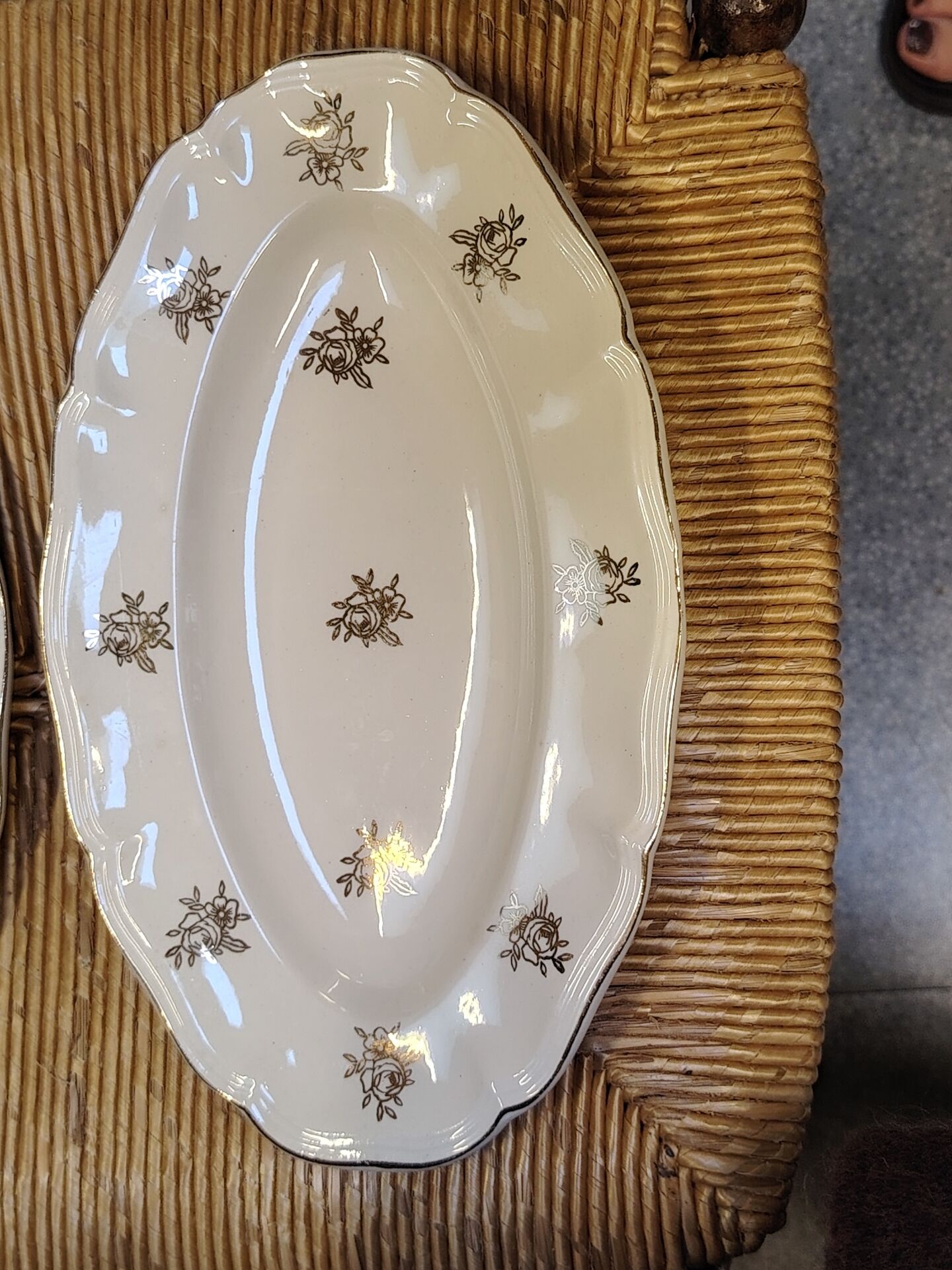 Pair of vintage dishes "Fleur de France" – Sarreguemines, 1950s