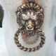 Champagne bucket decoration lion's head in silver metal