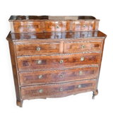 Antique veneered and inlaid commode, 18th century, Northern Italy.