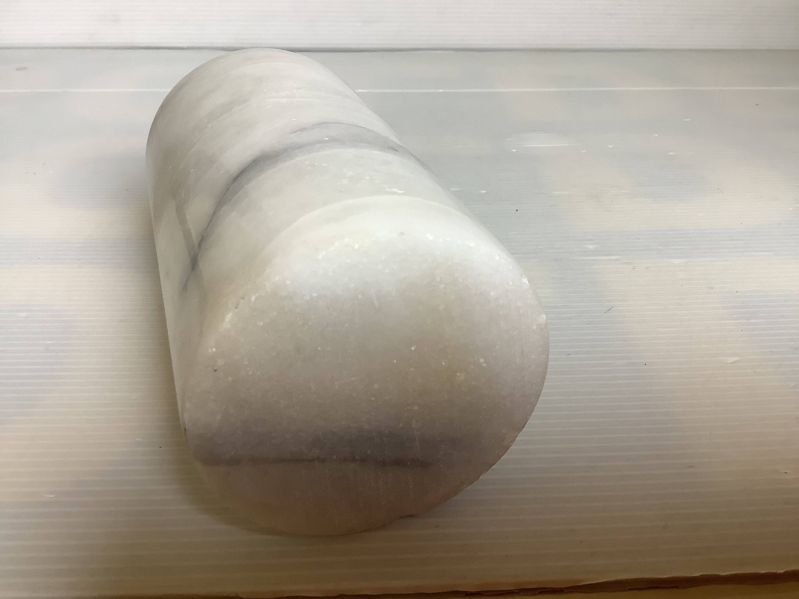 White gray marble roller vase