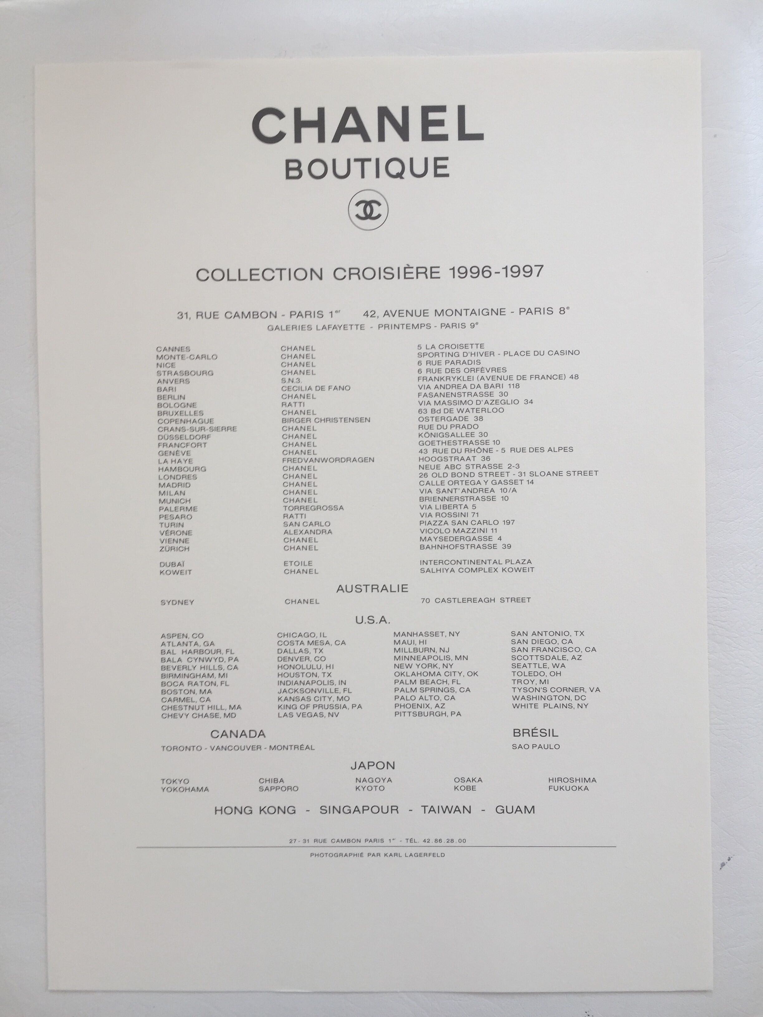 Chanel Photo by Karl Lagerfeld