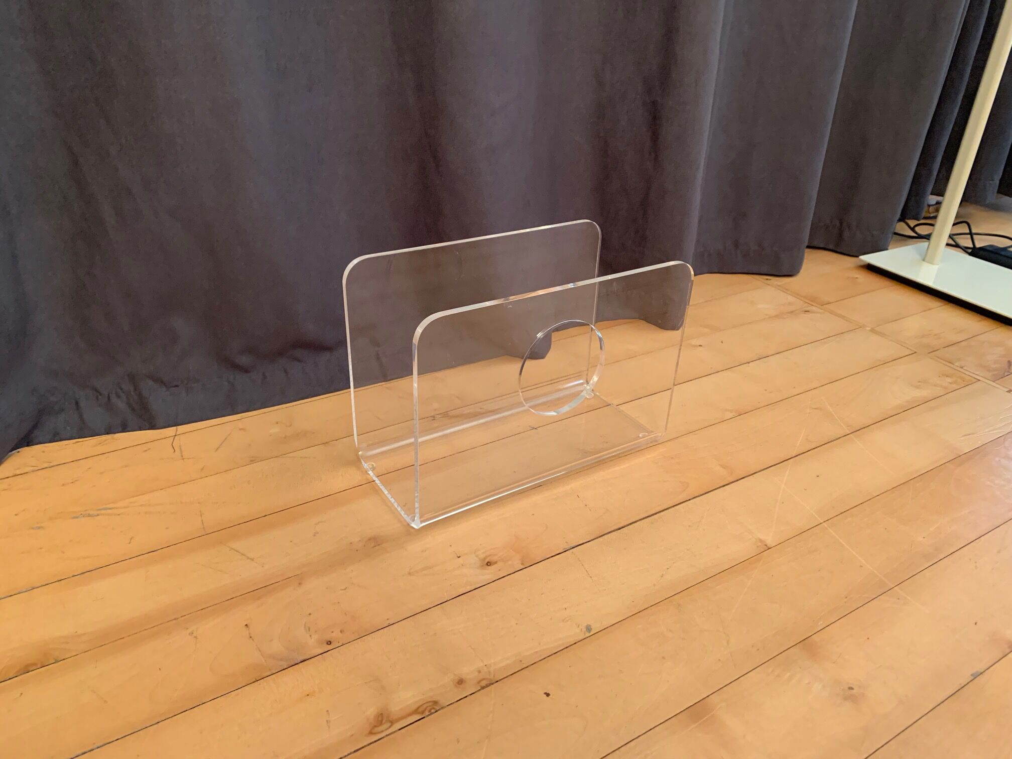 Lucite newspaper stand, 1970s