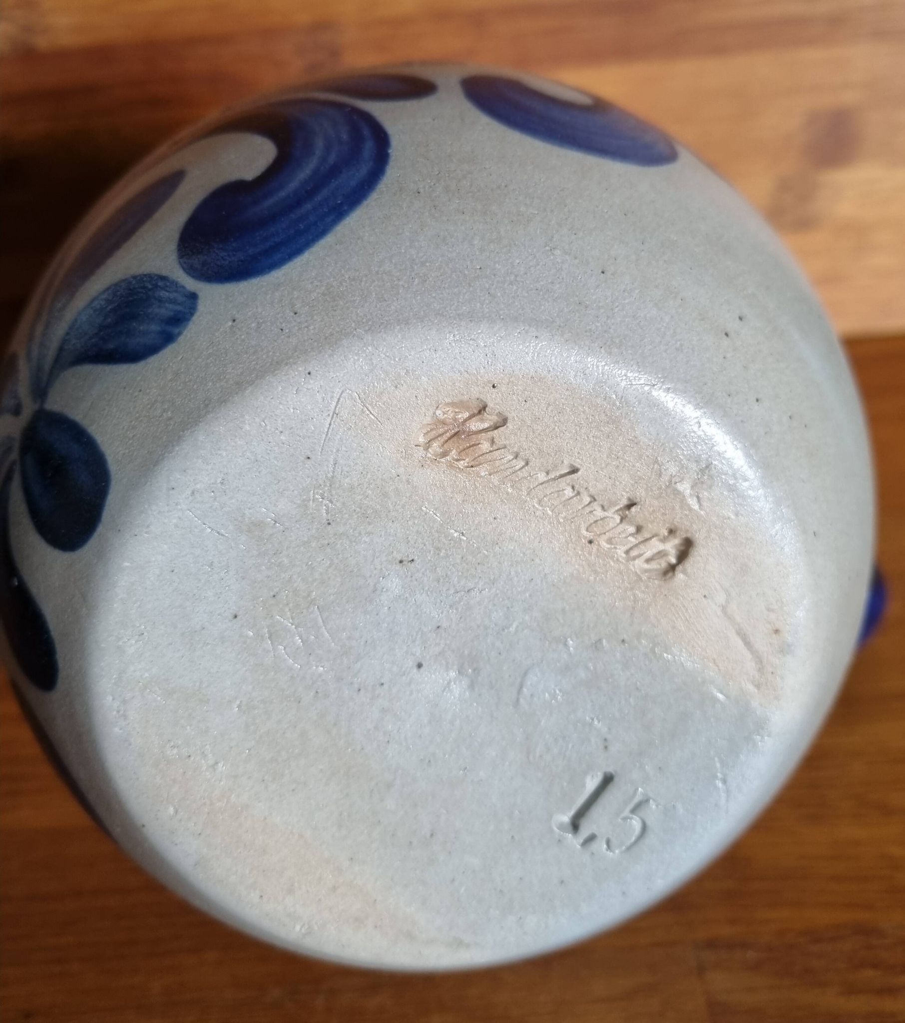 Salt-glazed stoneware jug Alsace / Germany 1.5 L handmade