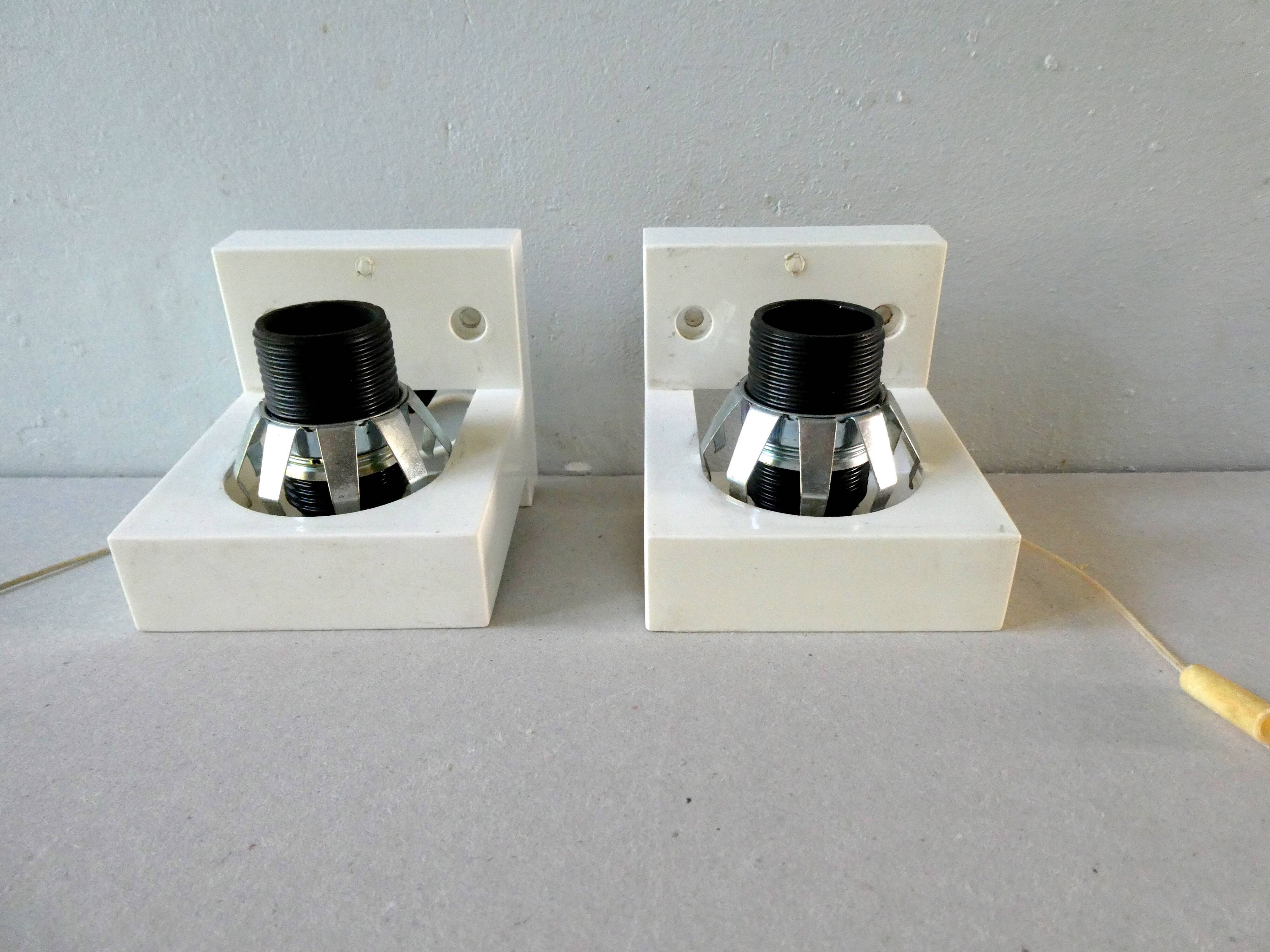 Pair of zipper wall lamps, made of glass 70