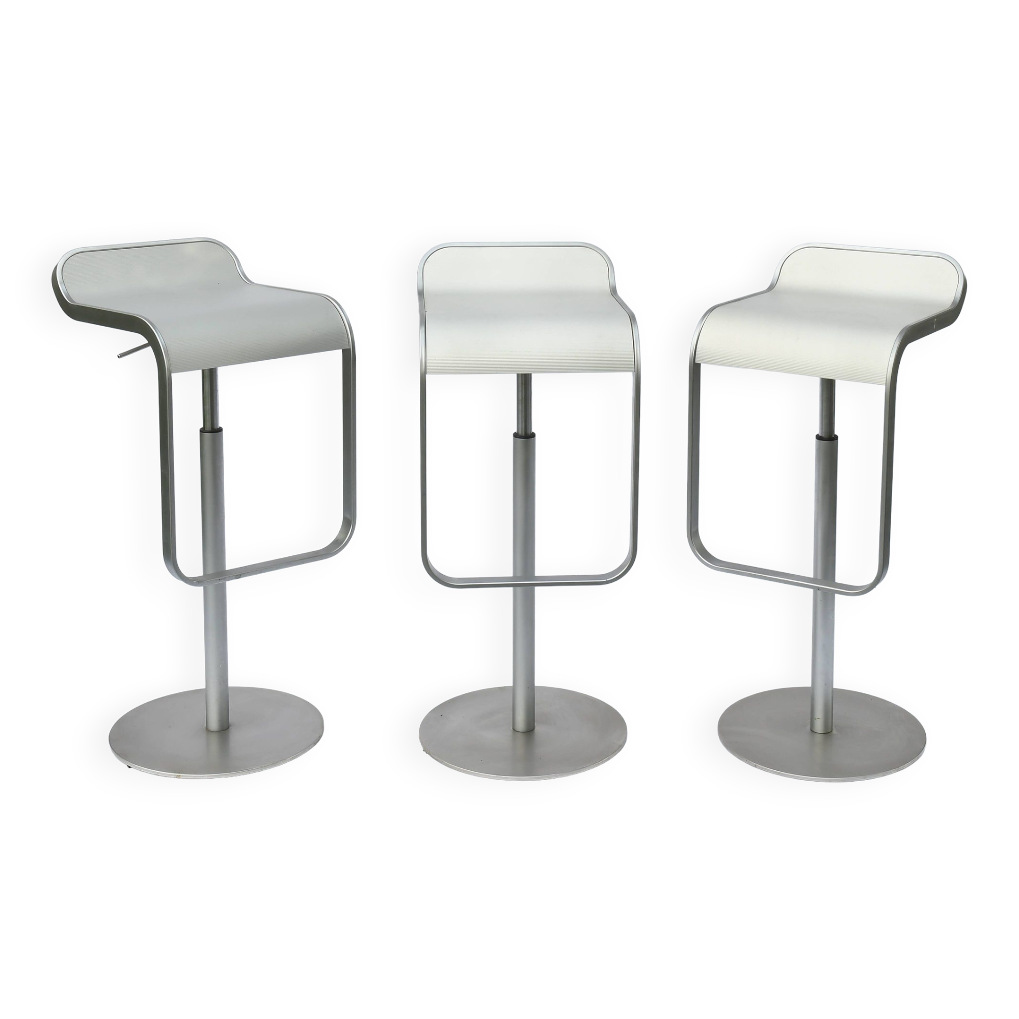 Set of 3 Lem bar stools, designed by Shin and Tomoko Azumi for Lapalma