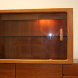 johannes Andersen teak lighted display cabine For Silkeborg Denmark
