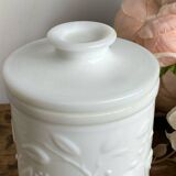 1970 ointment pot, in white opaline