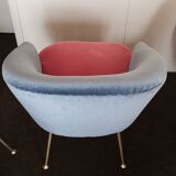 Egg curved armchairs from the 50s and 60s restored Italian design