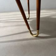 Round walnut coffee table with glass by Ilse Möbel
