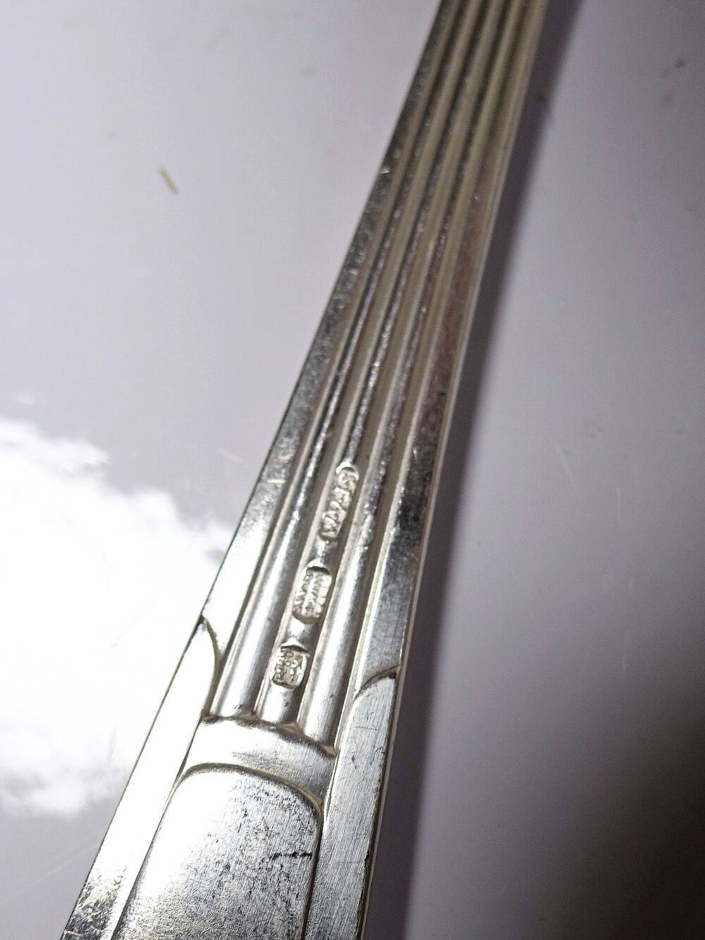 6 vintage/antique silver-plated fish knives in art deco style SFAM
