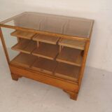 Antique oak store counter with drawers