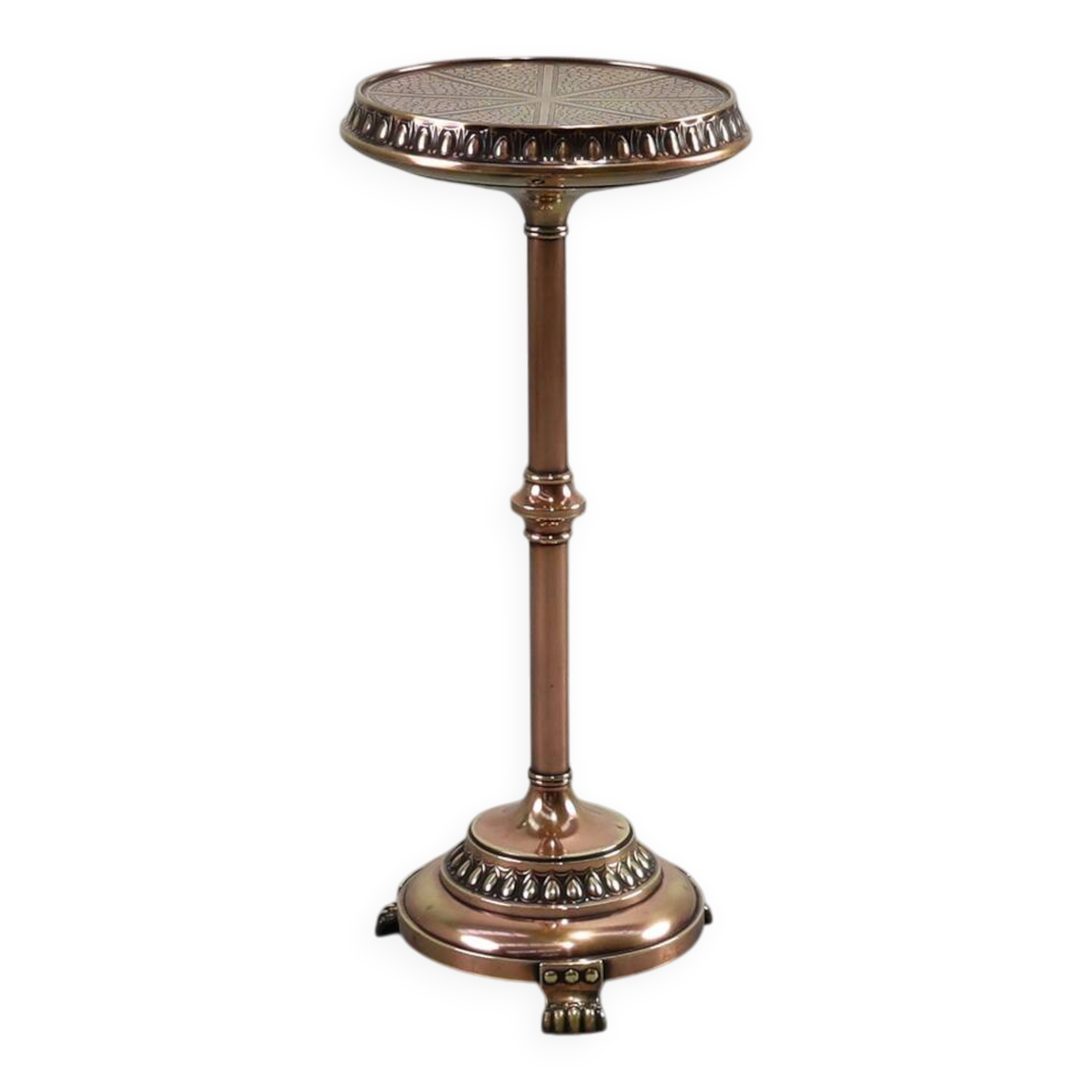 Art Deco Side Table by Daalderop in Red and Yellow Copper, The Netherlands