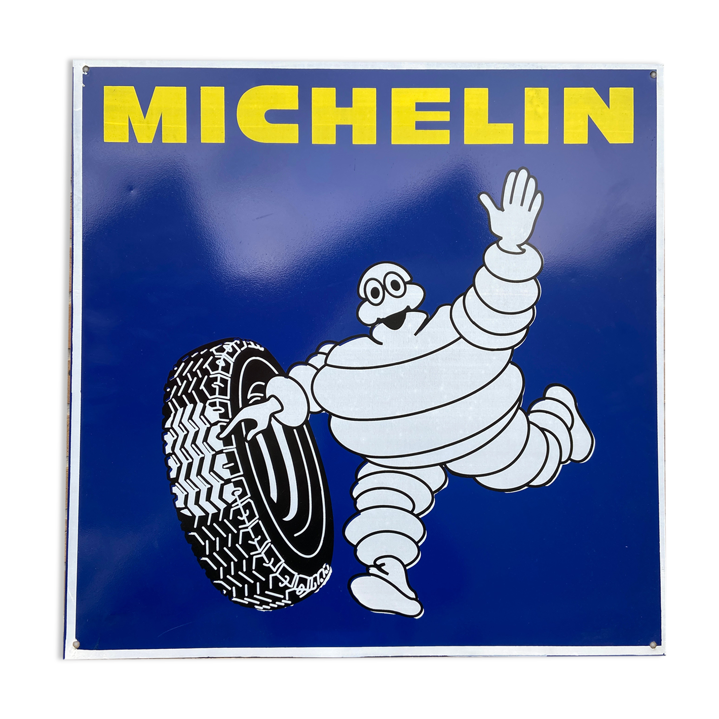 Advertising plate painted metal not enamelled Michelin tyres tires