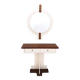 Postmodern Ivory Lacquered Walnut Wall Mirror and Console Table, Italy