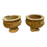 Pair C19th Soft Stone Urns