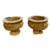 Paire d’urnes en pierre tendre C19th