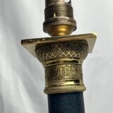 Empire bronze lamp base, marble and patinated sheet metal, 20th century