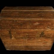 Large antique chest in solid pine and oak