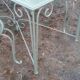 Garden furniture in green wrought iron