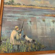 Tableau scène de chasse suzette mezie
