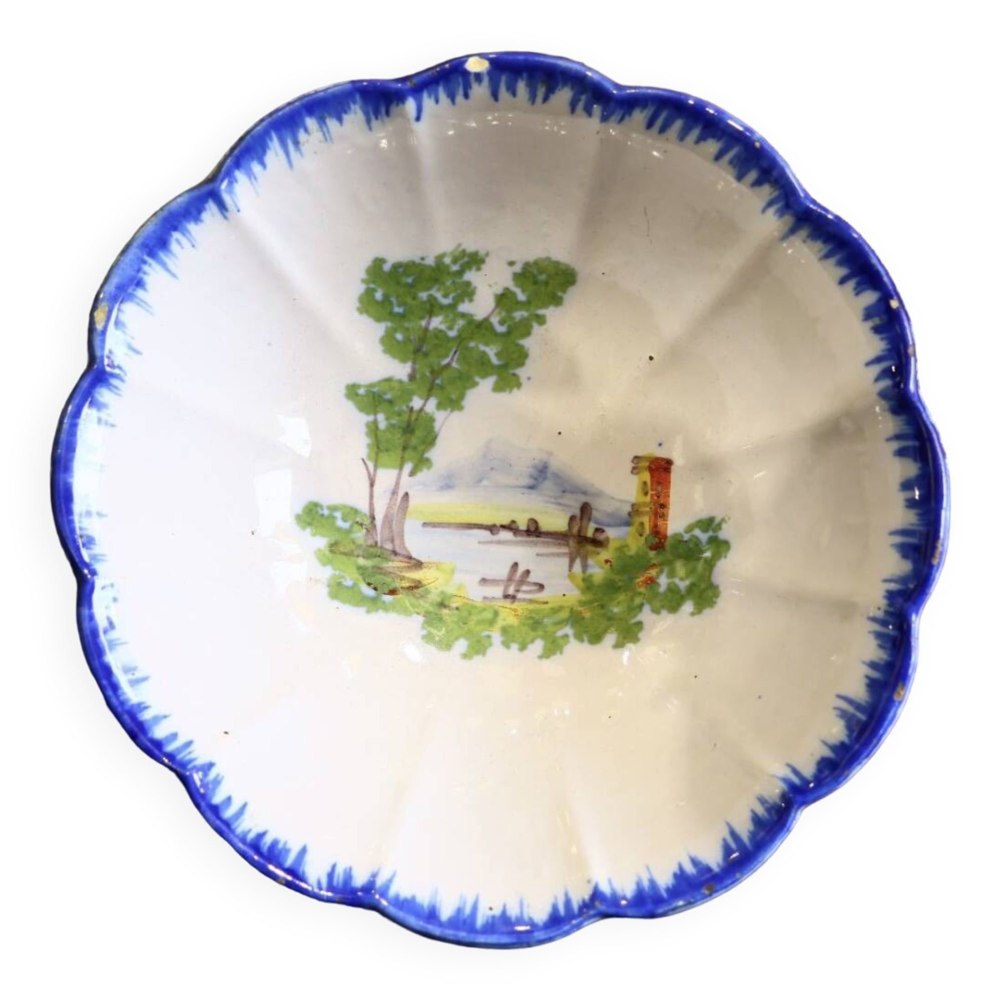 Old earthenware salad bowl