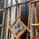 Vintage patinated bamboo coat holder