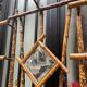 Vintage patinated bamboo coat holder