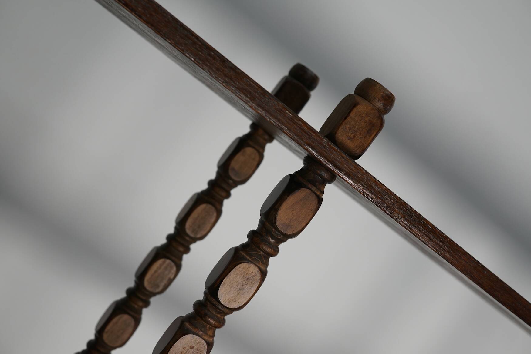 French Oak Mid-Century Bobbin Shelving Unit