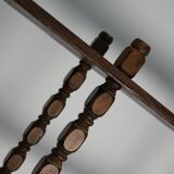 French Oak Mid-Century Bobbin Shelving Unit