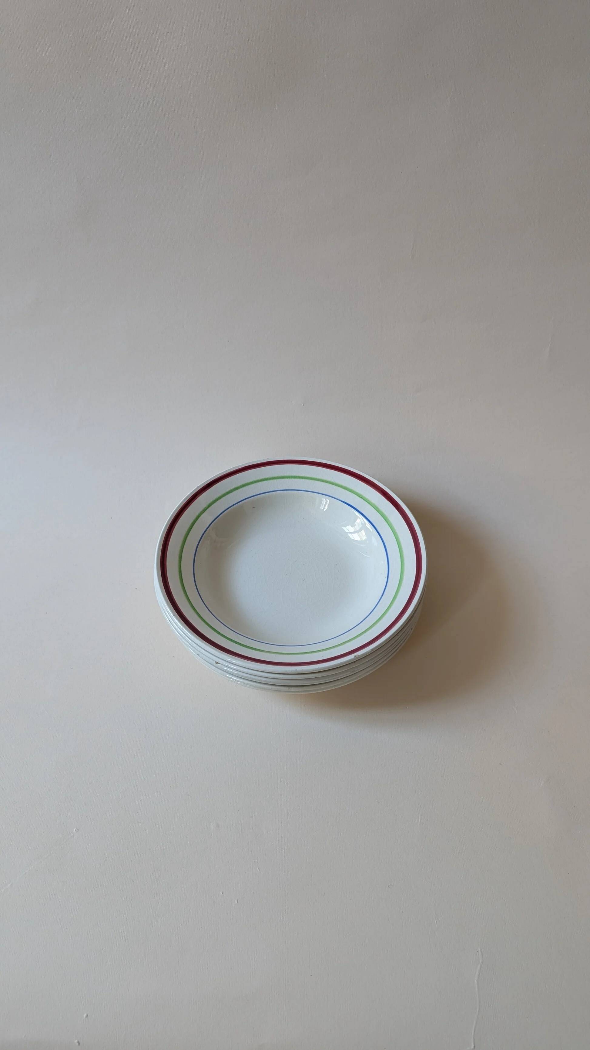 Set of 6 Gien soup plates – Gilles pattern