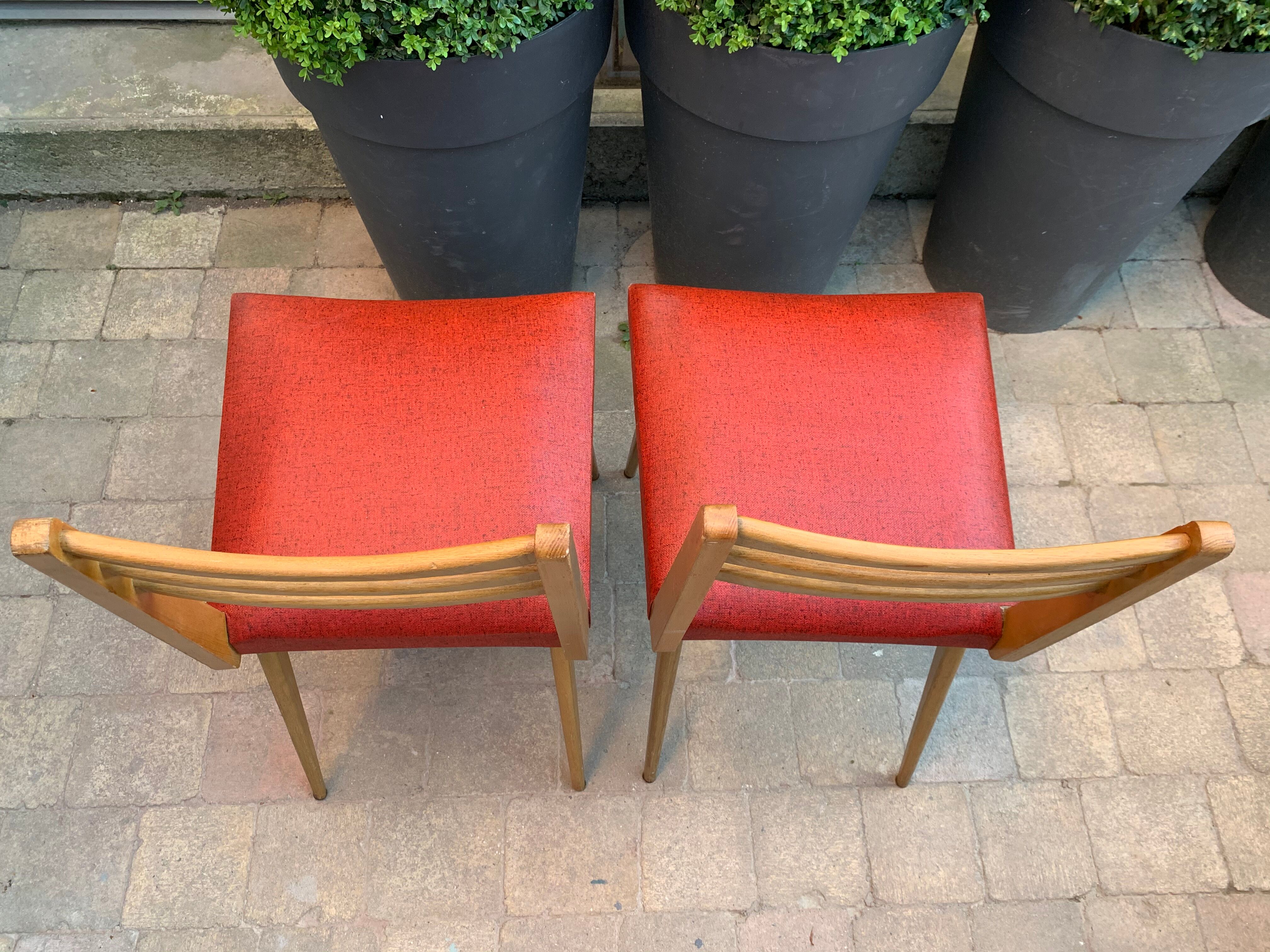 1960s skai compass leg chairs