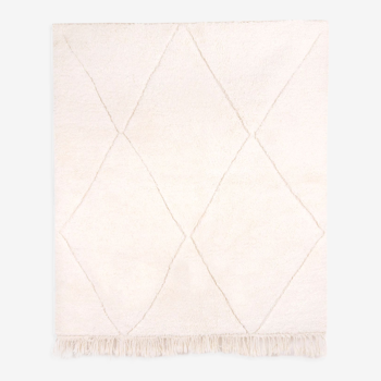 Berber carpet beni ourain ecru with diamonds in relief 195 x 160 cm