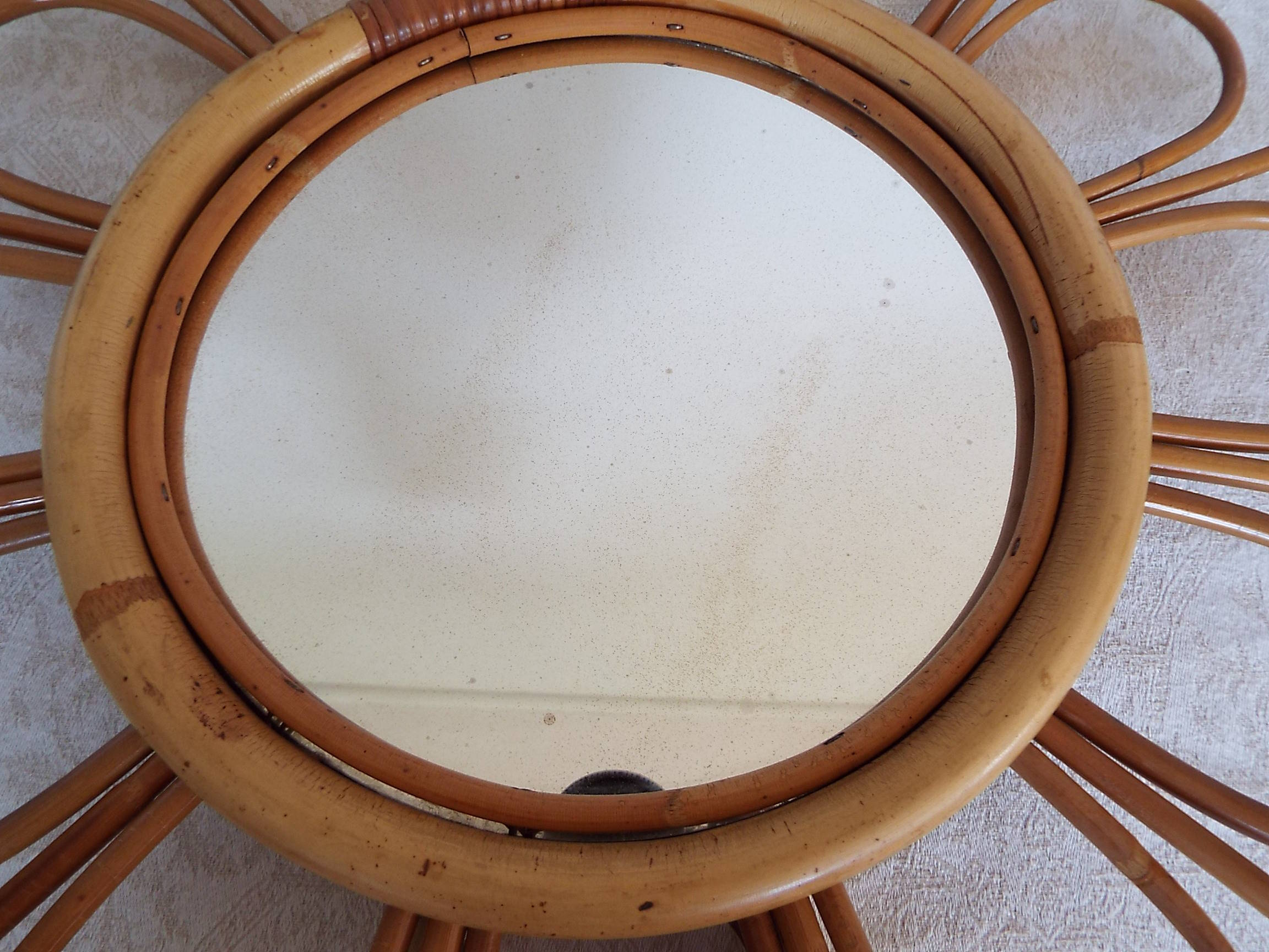 Rattan mirror