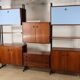 Vintage Italian bookcase in wood and metal, 1960