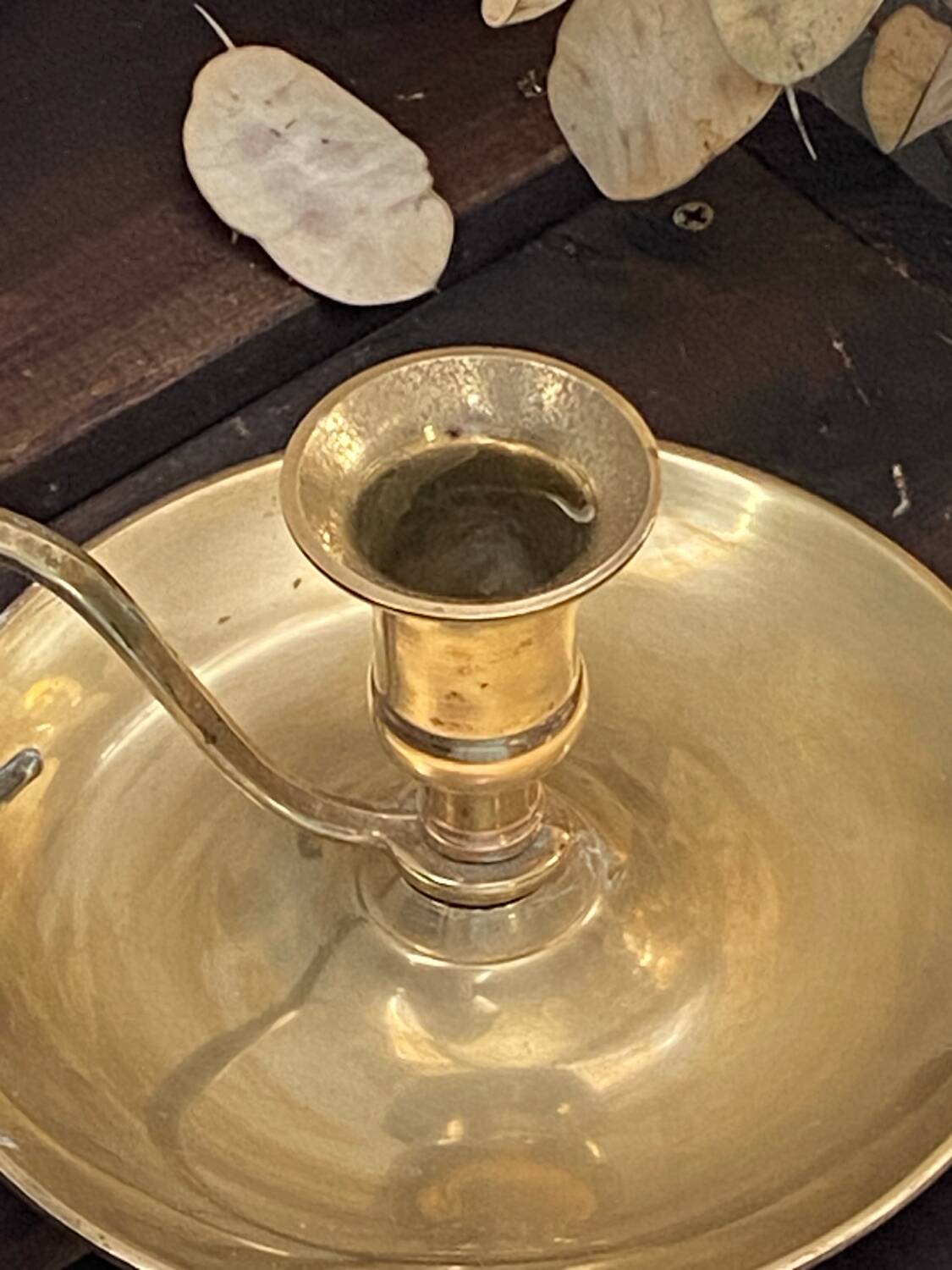 Brass cellar rat candle holder