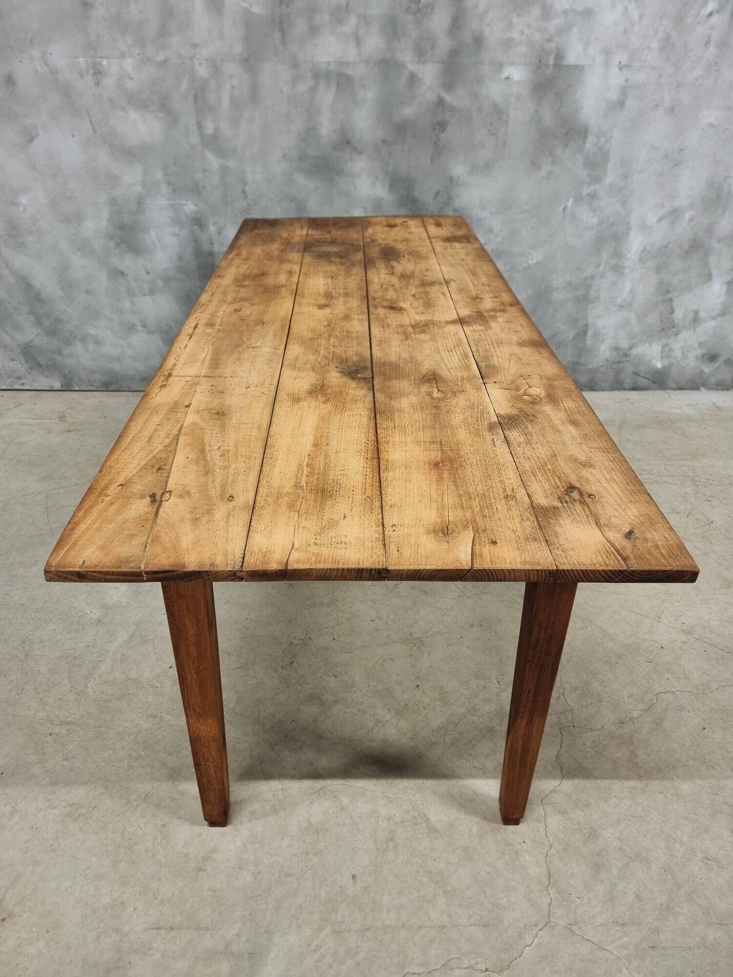 Antique Farmhouse Table French Dining Table in Chestnut Wood 80x200