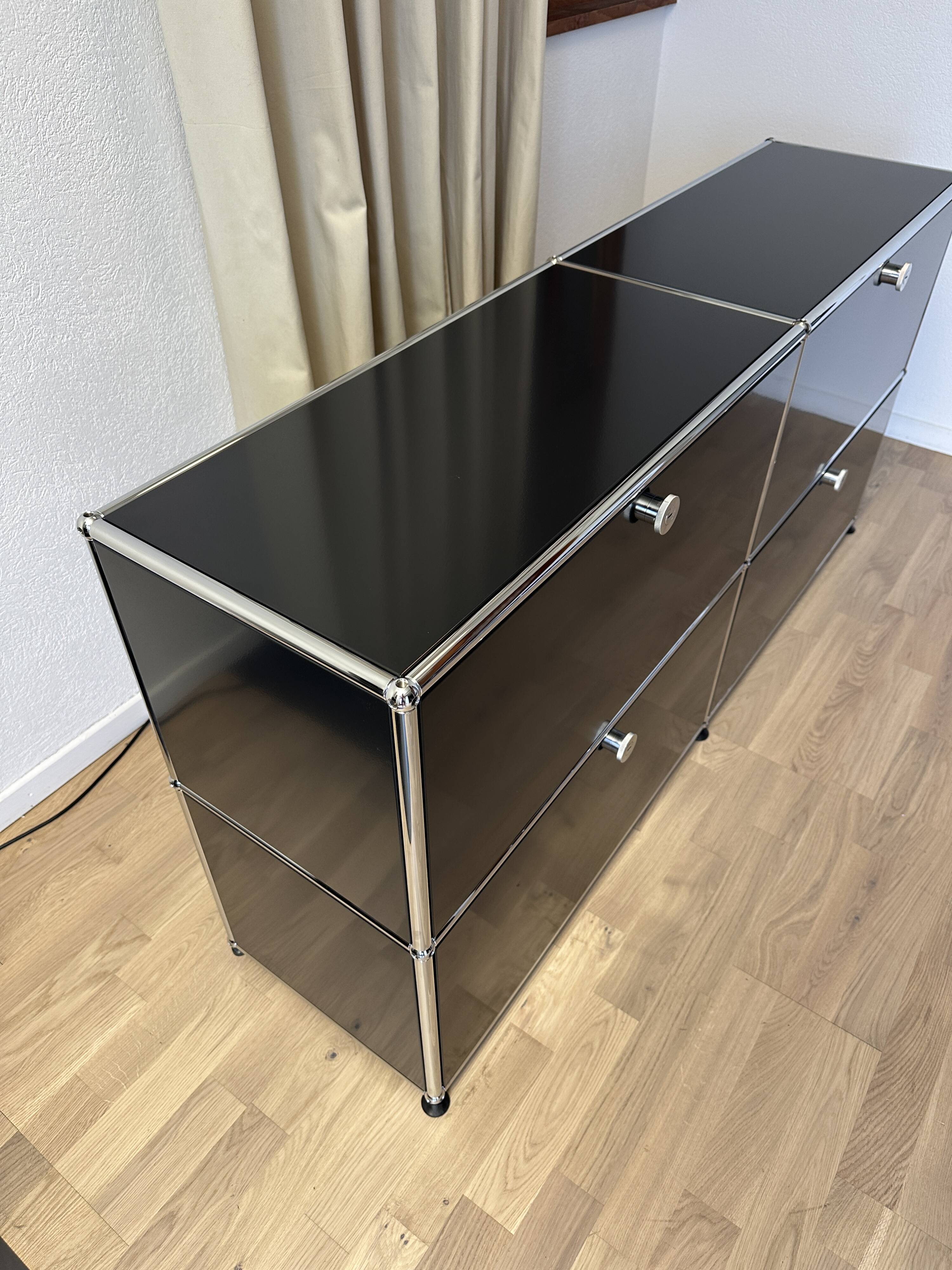 USM Haller Chest of Drawers in Graphite Black 1/2