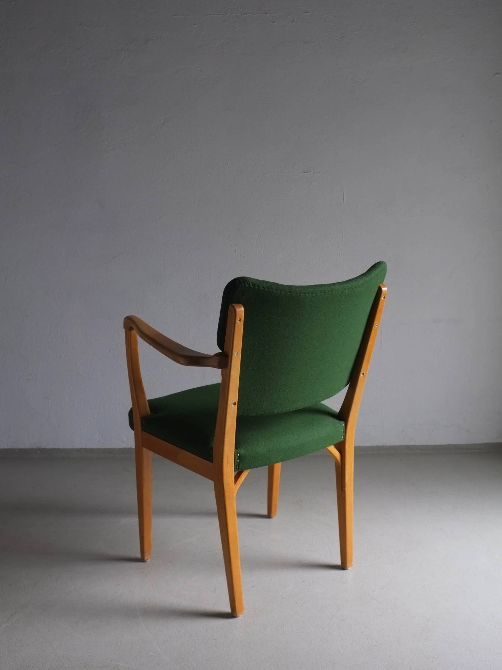 Green beechwood armchair | Nordiska Kompaniet | Sweden | 1940s