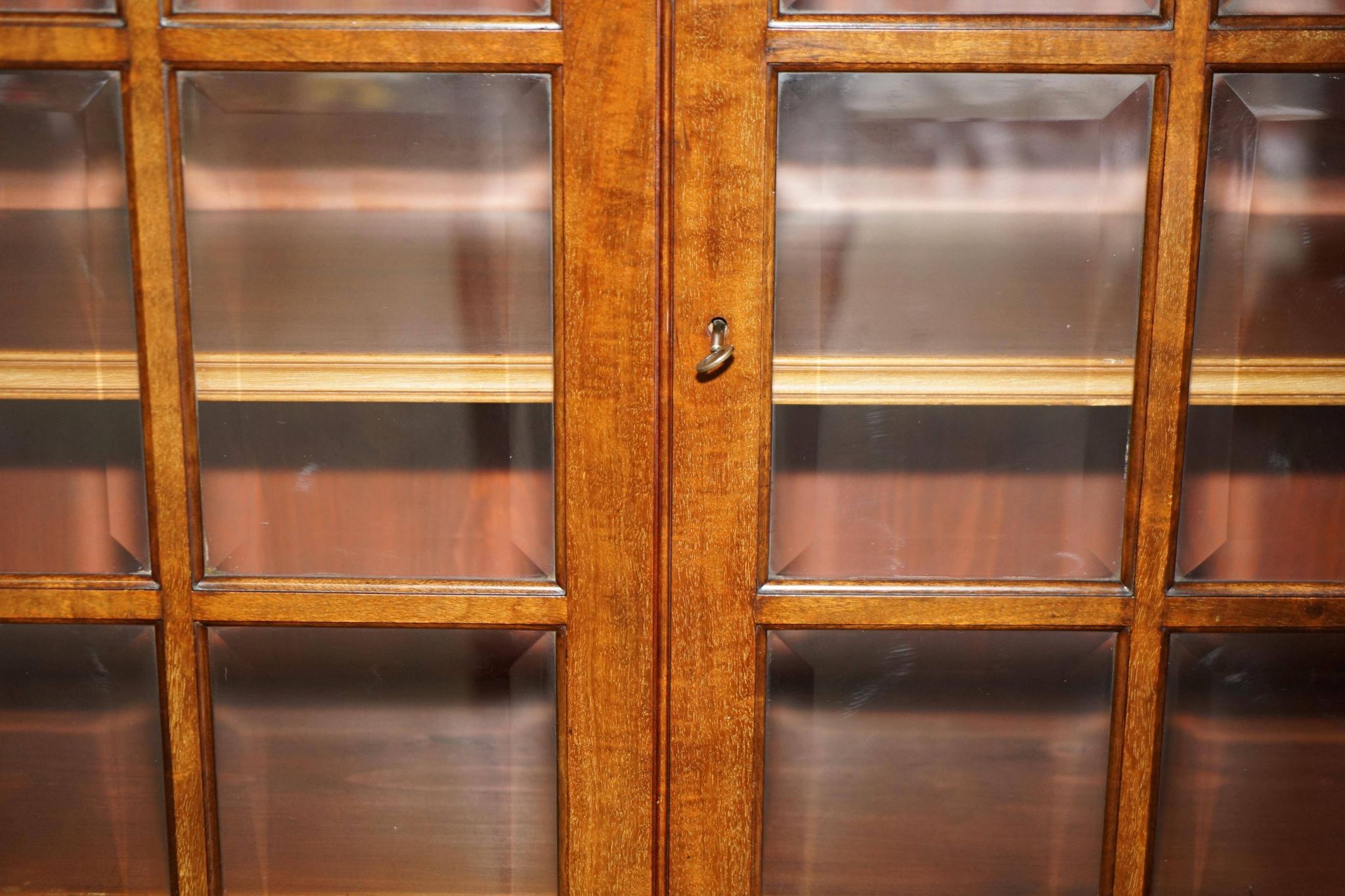 Monumental glass library in Victorian hardwood.