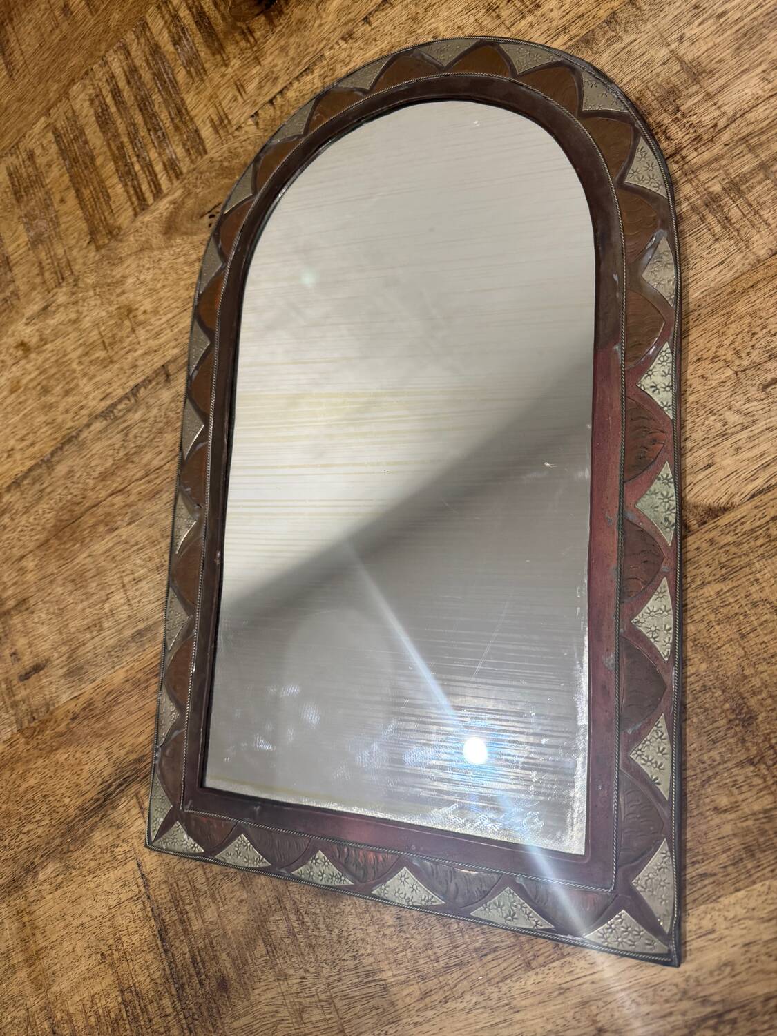 Vintage brass mirror