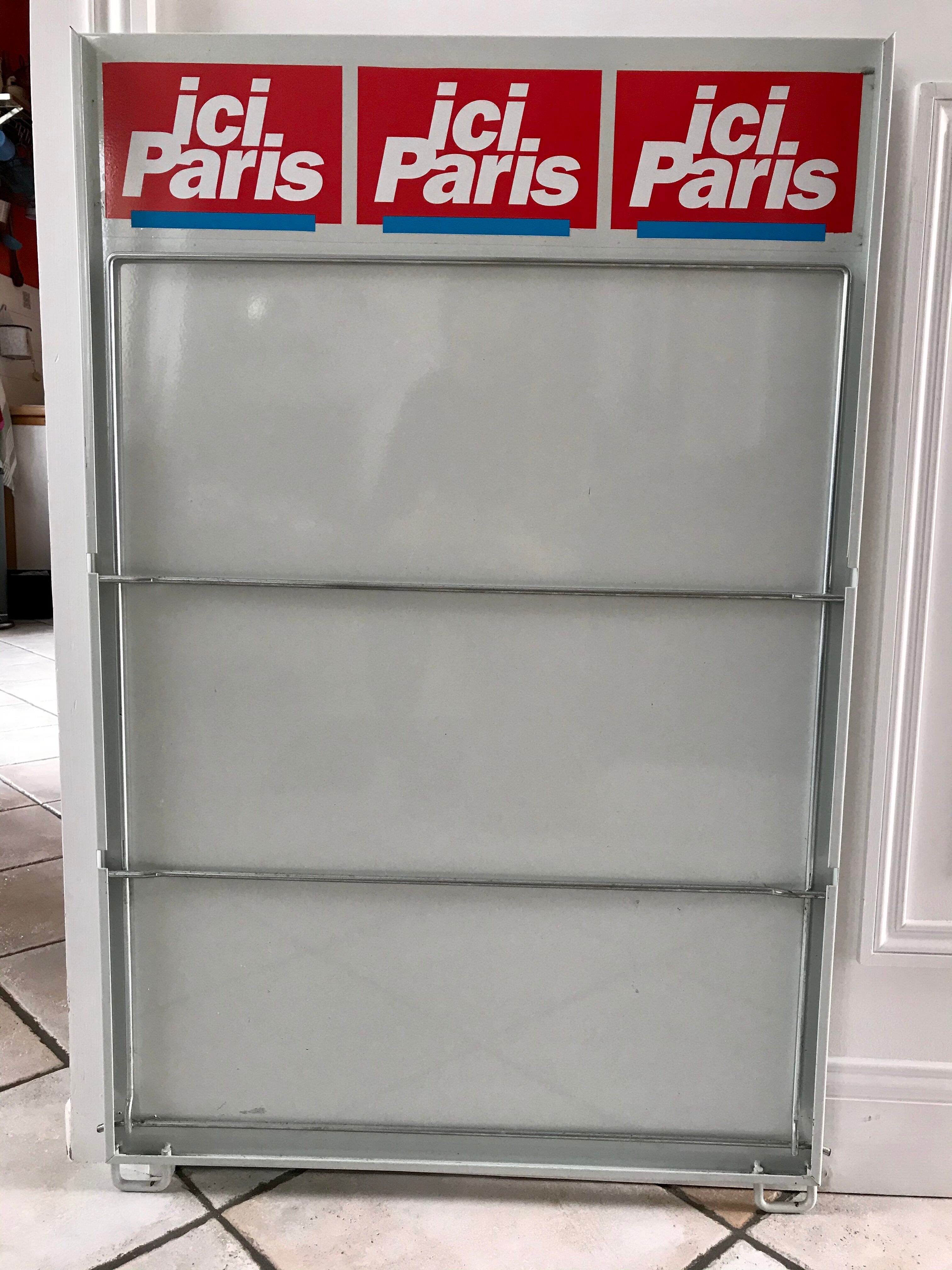 Poster holder, day holder "ICI PARIS" professional 60s vintage