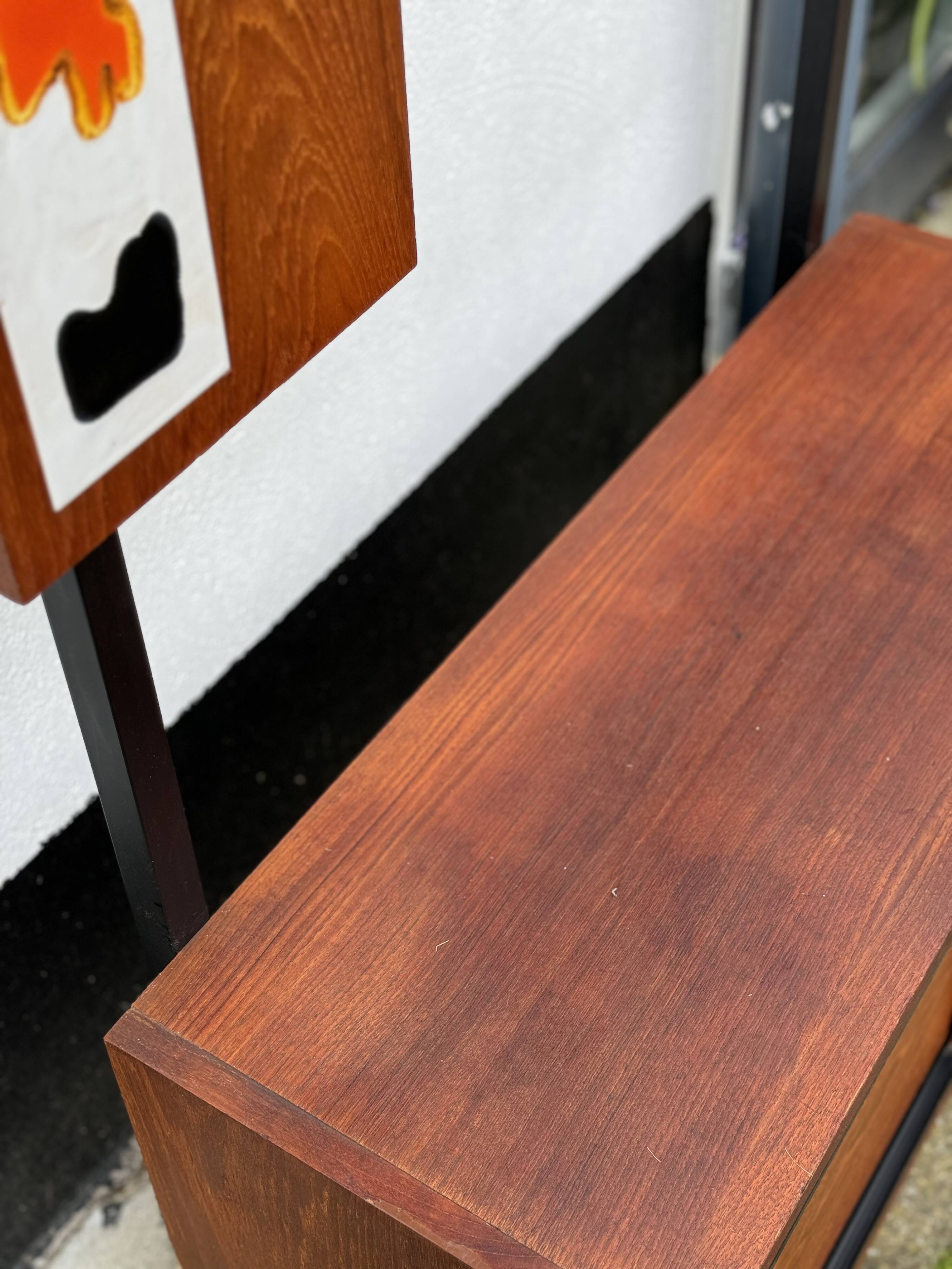 MCM Vintage Teak Coat Rack with Storage Unit